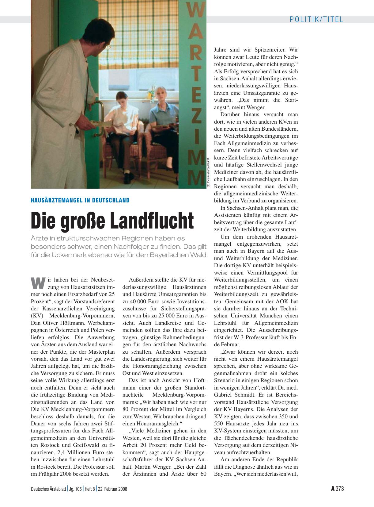 Vorschauseite 1: Hausärztemangel in Deutschland: Die große Landflucht