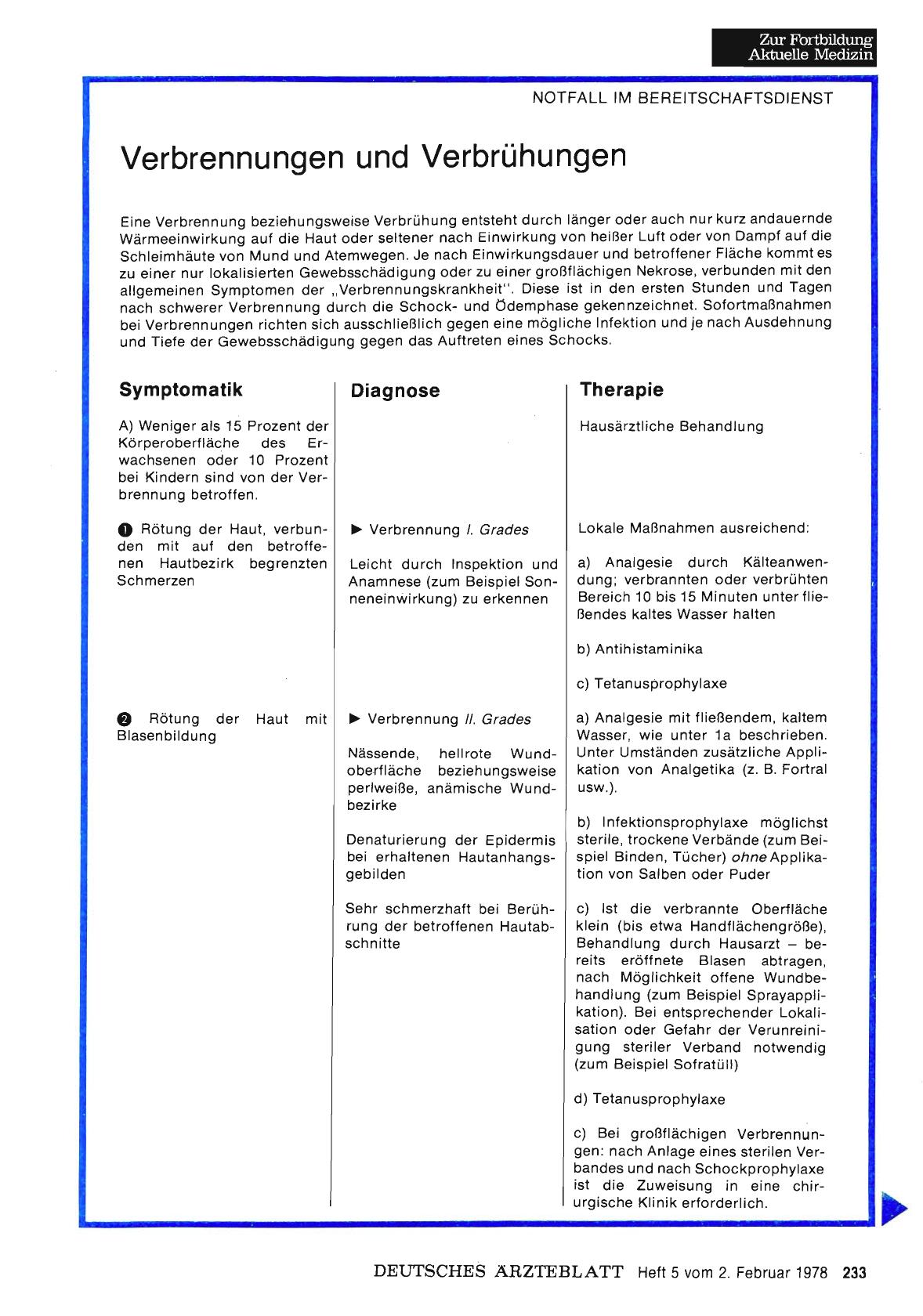 Vorschauseite 1: Verbrennungen und Verbrühungen