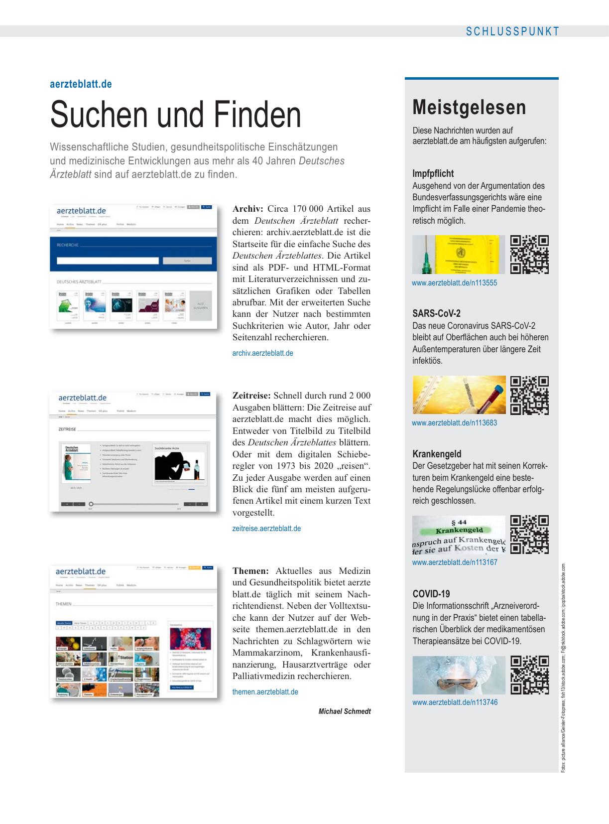 Vorschauseite 1: aerzteblatt.de: Suchen und Finden