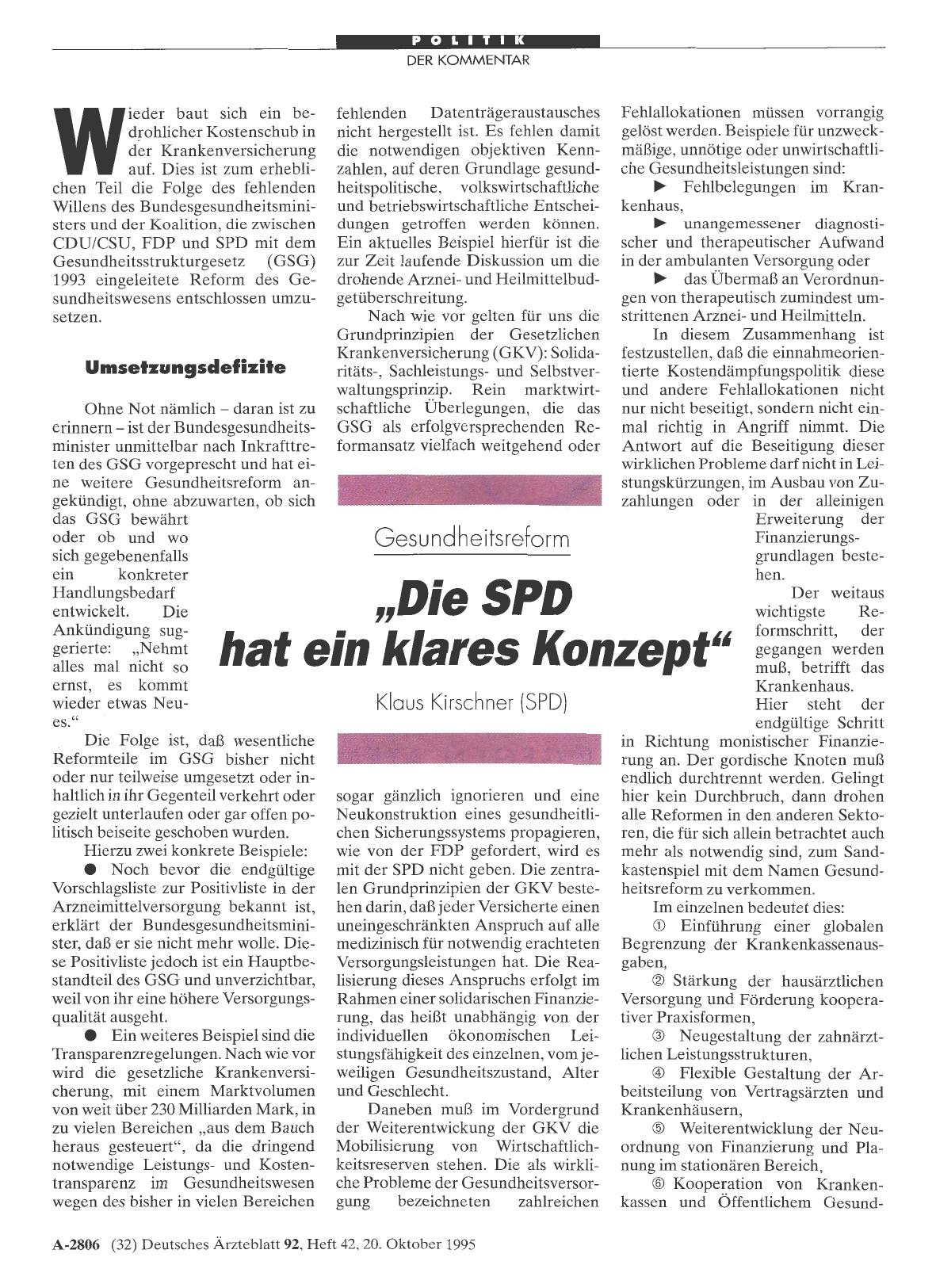 Vorschauseite 1: Gesundheitsreform: „Die SPD hat ein klares Konzept“