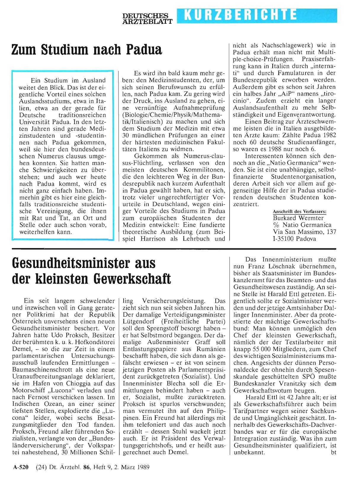 Vorschauseite 1: Gesundheitsminister aus der kleinsten Gewerkschaft