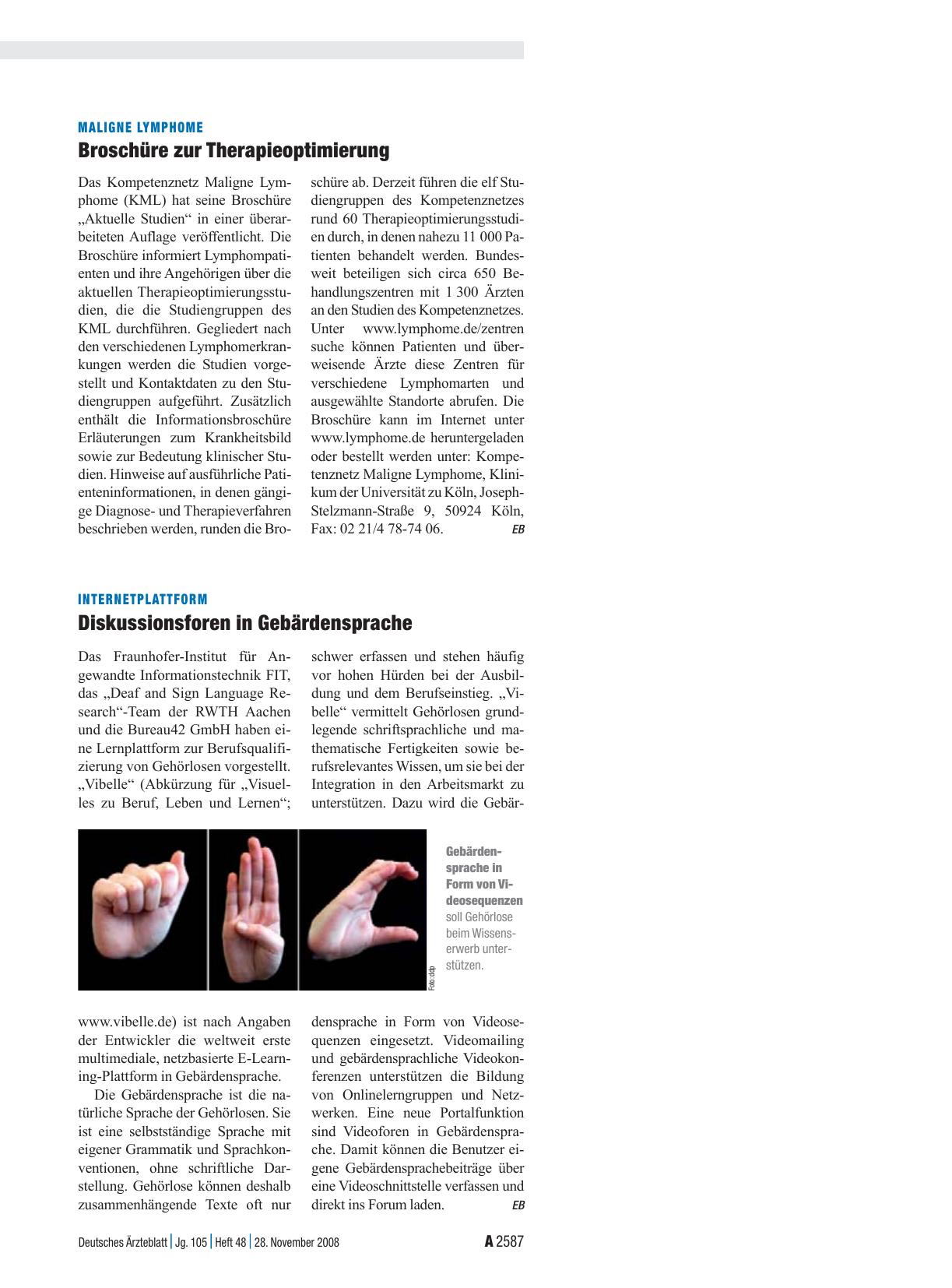 Vorschauseite 1: Internetplattform: Diskussionsforen in Gebärdensprache