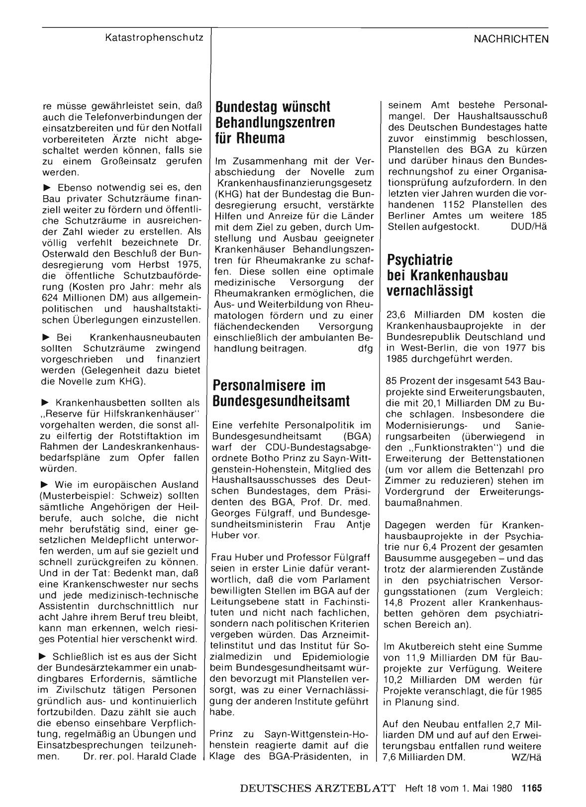 Vorschauseite 1: Personalmisere im Bundesgesundheitsamt