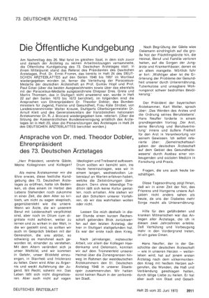 Vorschauseite 1: Die Öffentliche Kundgebung: Ansprachen des Ehrenpräsidenten und der Gäste