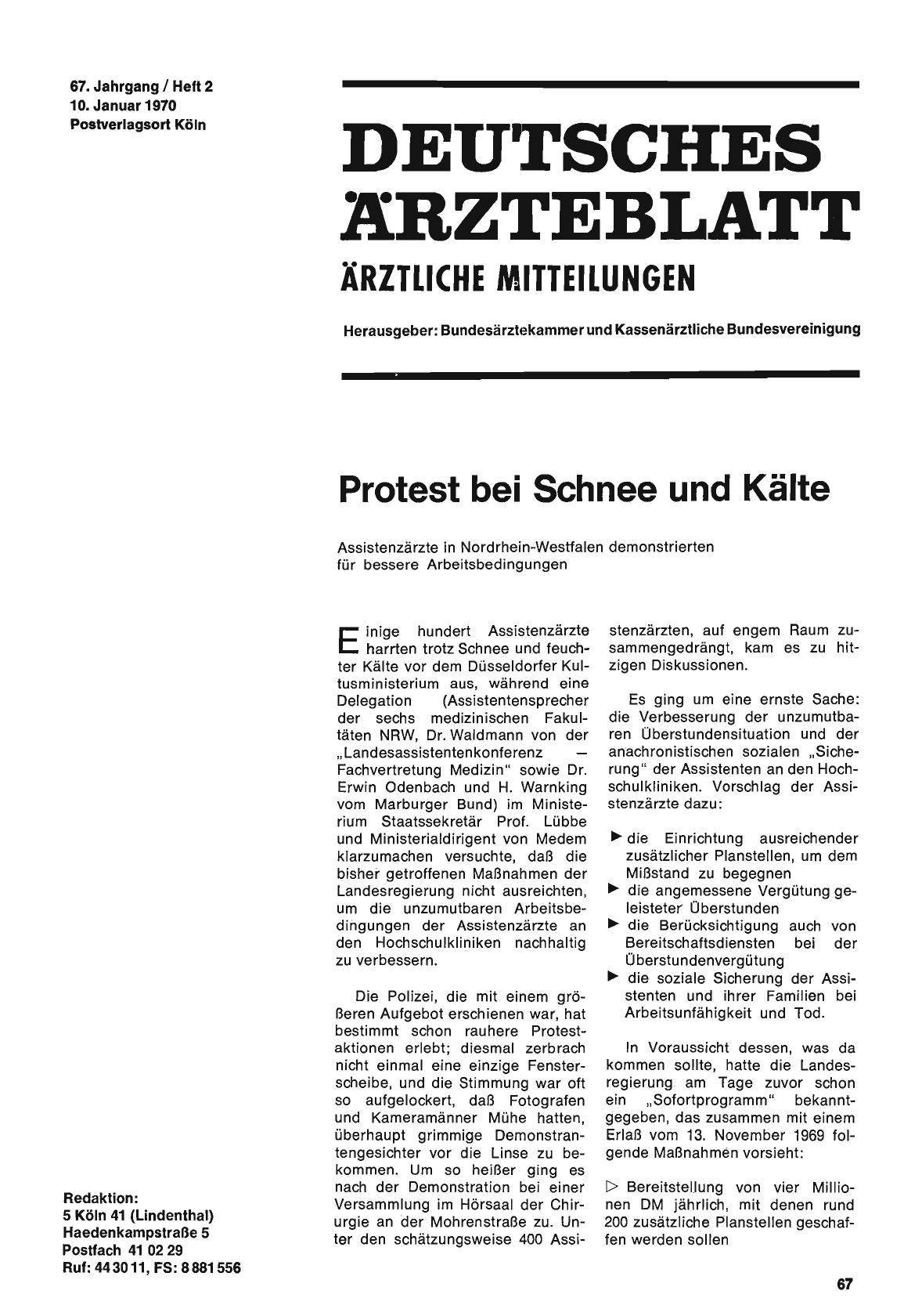 Vorschauseite 1: Protest bei Schnee und Kälte