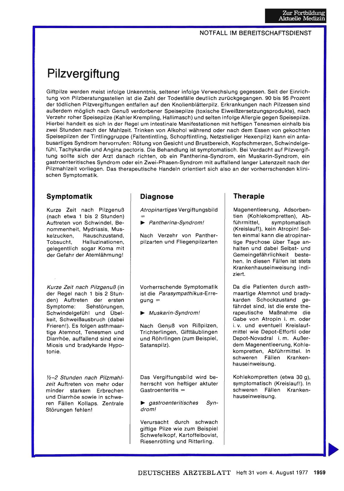 Vorschauseite 1: Pilzvergiftung