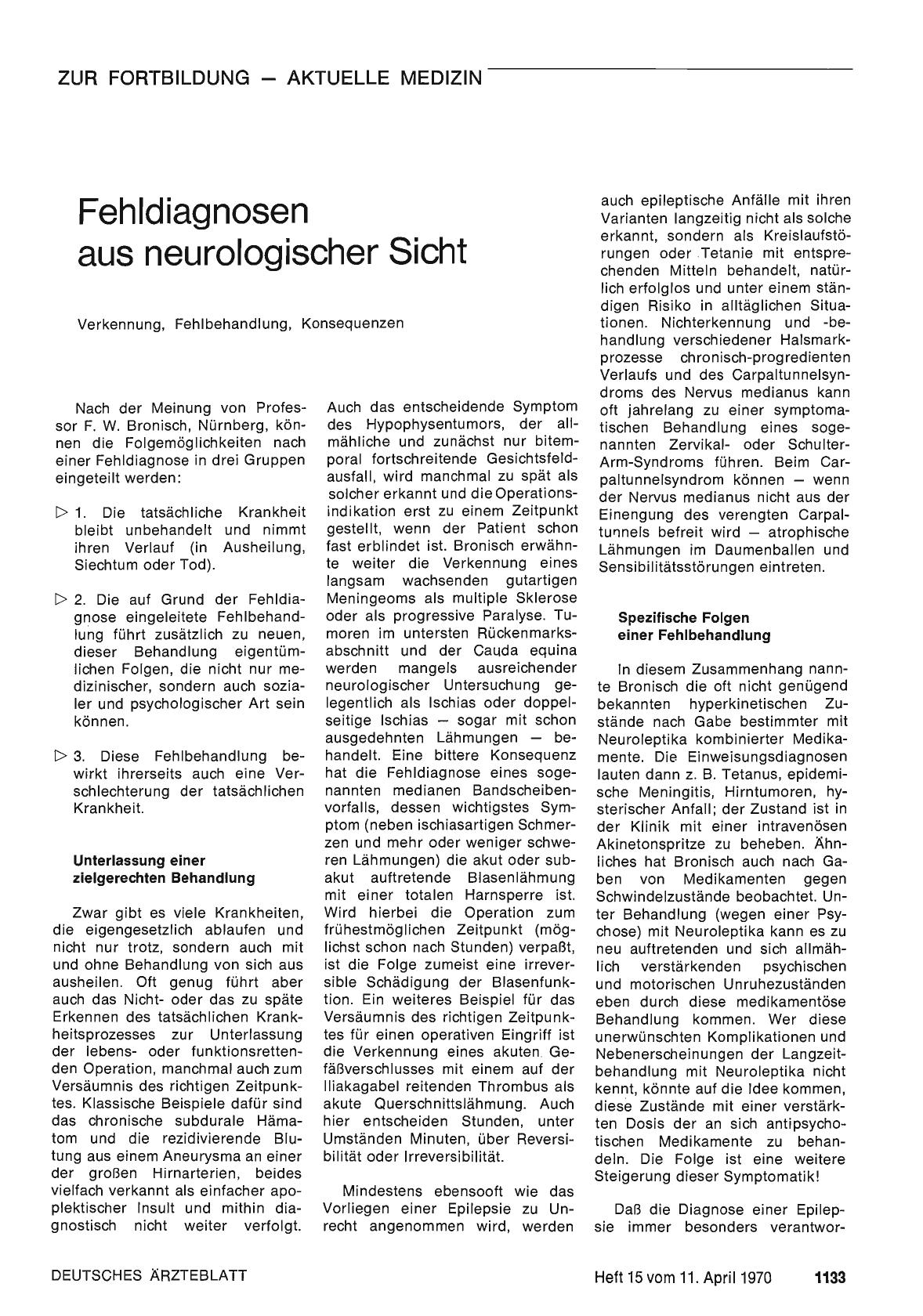 Vorschauseite 1: Fehldiagnosen aus neurologischer Sicht