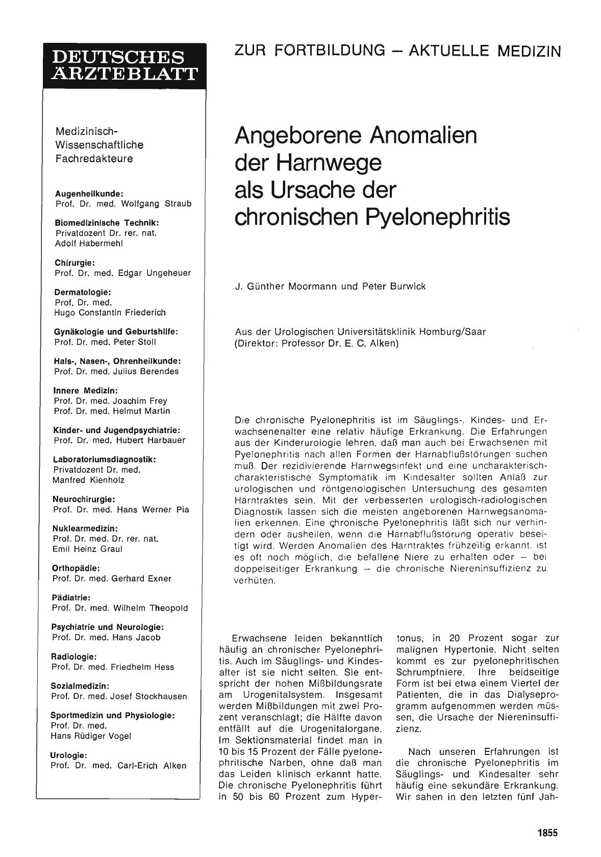 Vorschauseite 1: Angeborene Anomalien der Harnwege als Ursache der chronischen Pyelonephritis