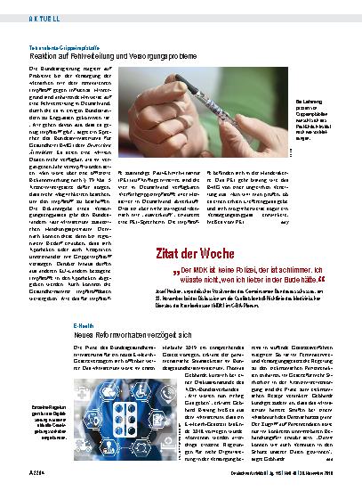 Vorschauseite 1: Tetravalente Grippeimpfstoffe: Reaktion auf Fehlverteilung und Versorgungsprobleme