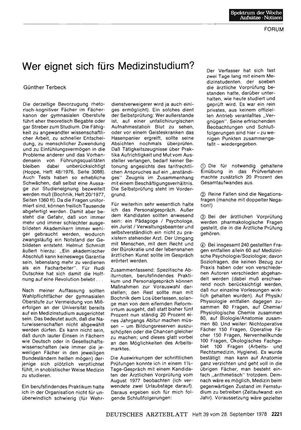Vorschauseite 1: Wer eignet sich fürs Medizinstudium?