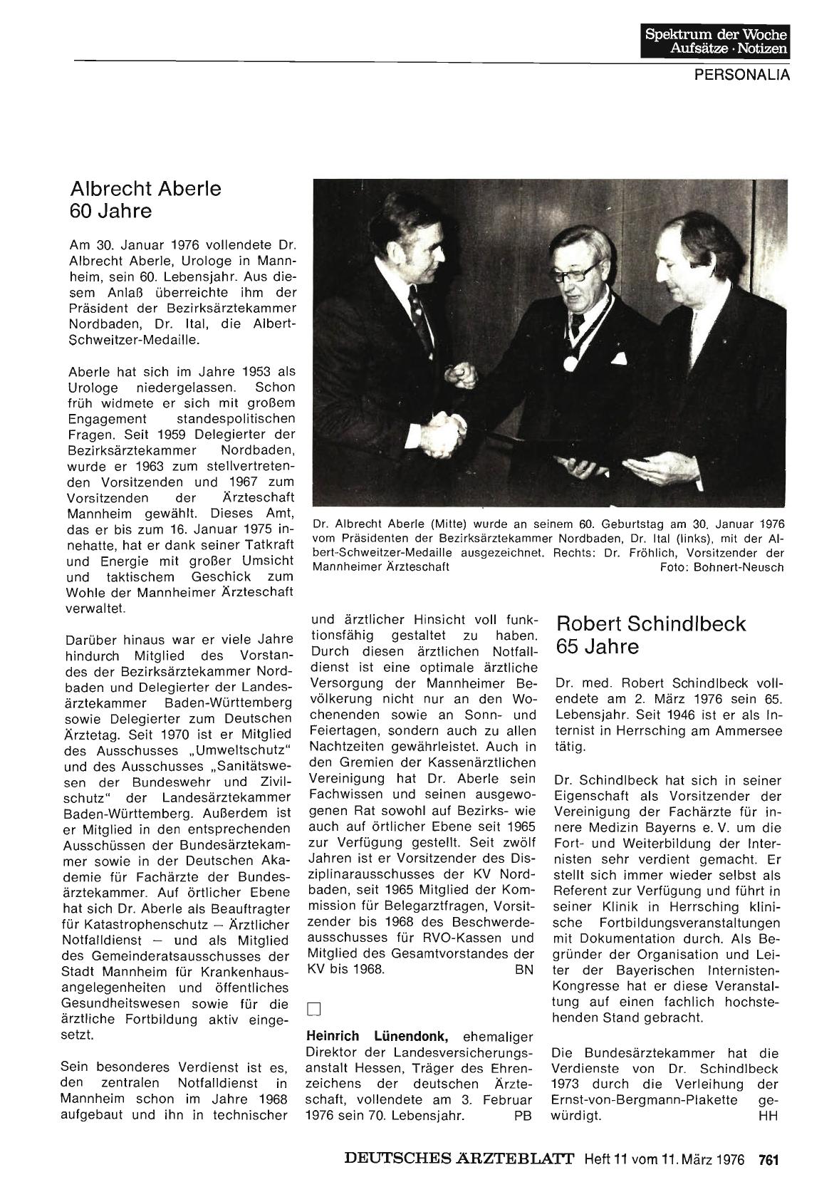 Vorschauseite 1: Robert Schindlbeck 65 Jahre