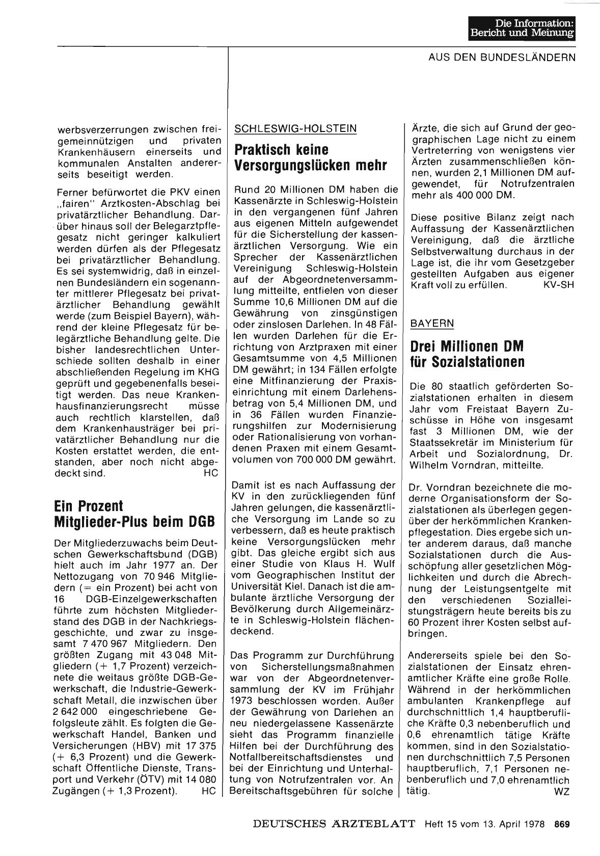 Vorschauseite 1: Bayern: Drei Millionen DM für Sozialstationen