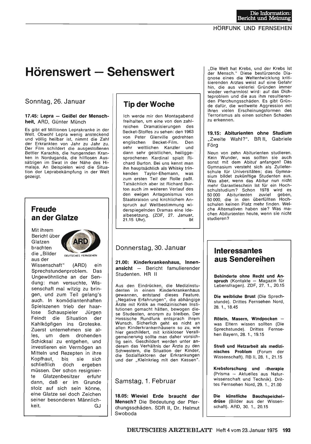 Vorschauseite 1: Hörenswert — Sehenswert