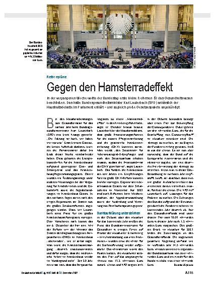 Vorschauseite 1: Reformpläne: Gegen den Hamsterradeffekt
