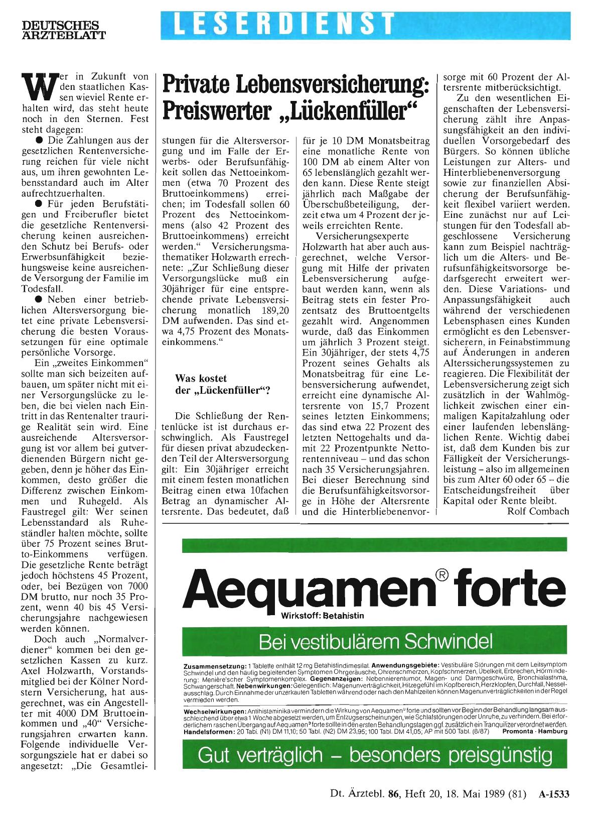 Vorschauseite 1: Private Lebensversicherung: Preiswerter „Lückenfüller“