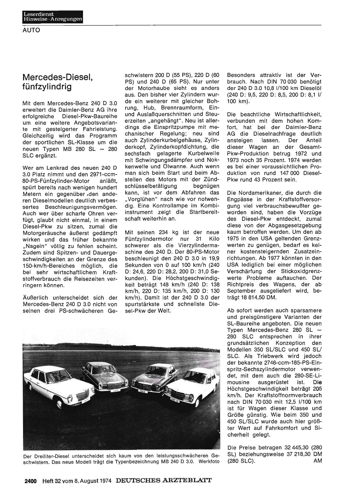 Vorschauseite 1: Mercedes-Diesel, fünfzylindrig