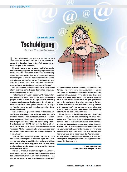 Vorschauseite 1: Von schräg unten: Tschuldigung