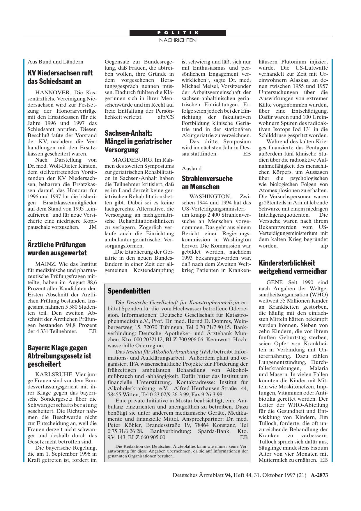 Vorschauseite 1: Spendenbitten