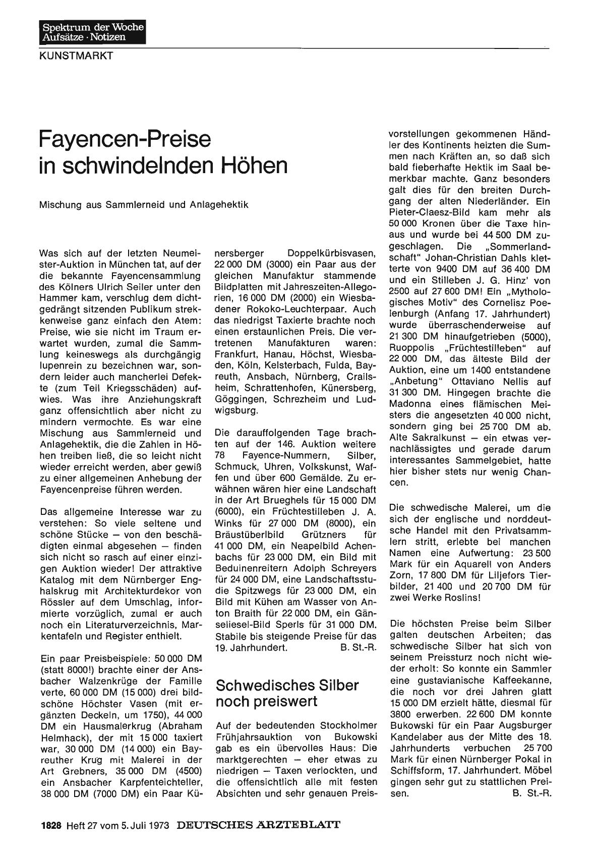 Vorschauseite 1: Schwedisches Silber noch preiswert