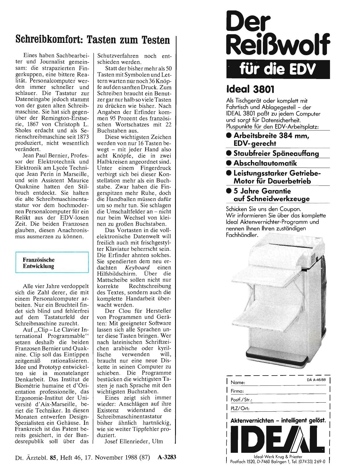 Vorschauseite 1: Schreibkomfort: Tasten zum Testen