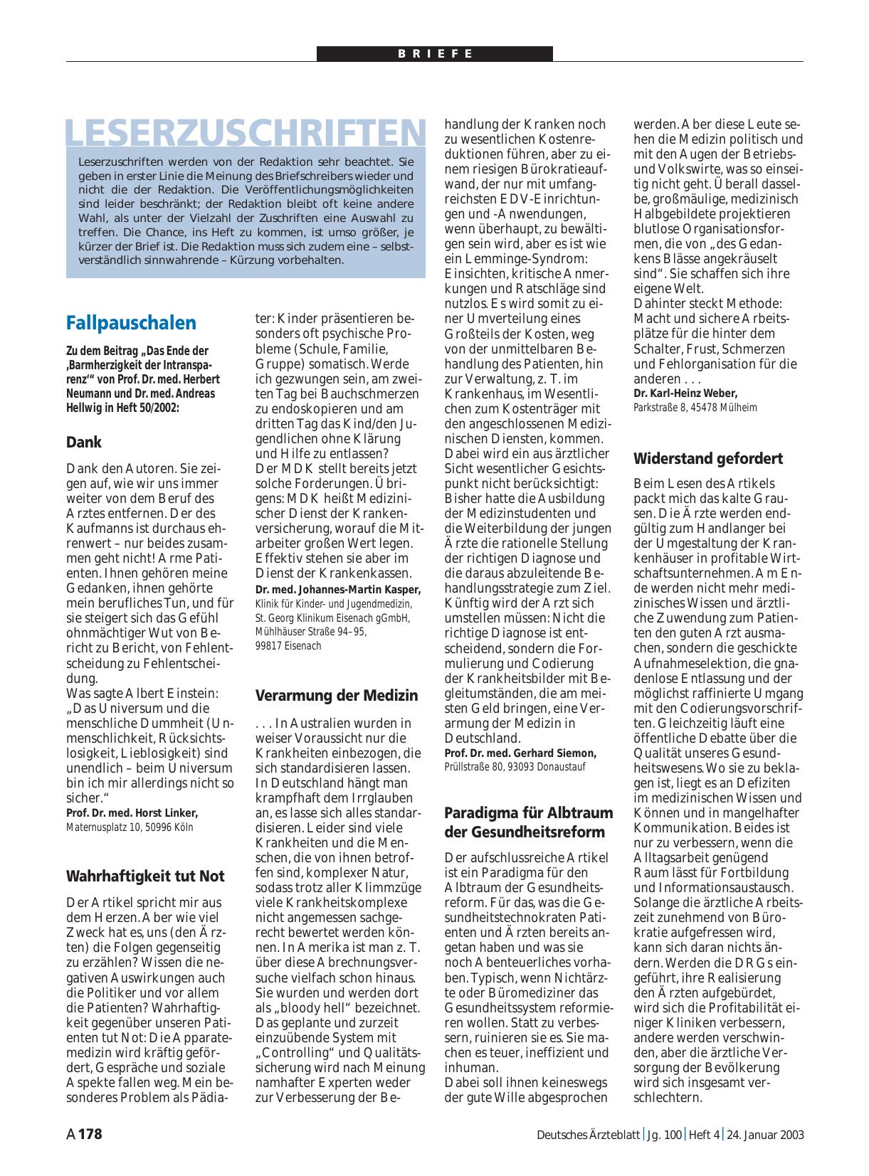 Vorschauseite 1: Fallpauschalen: Wahrhaftigkeit tut Not