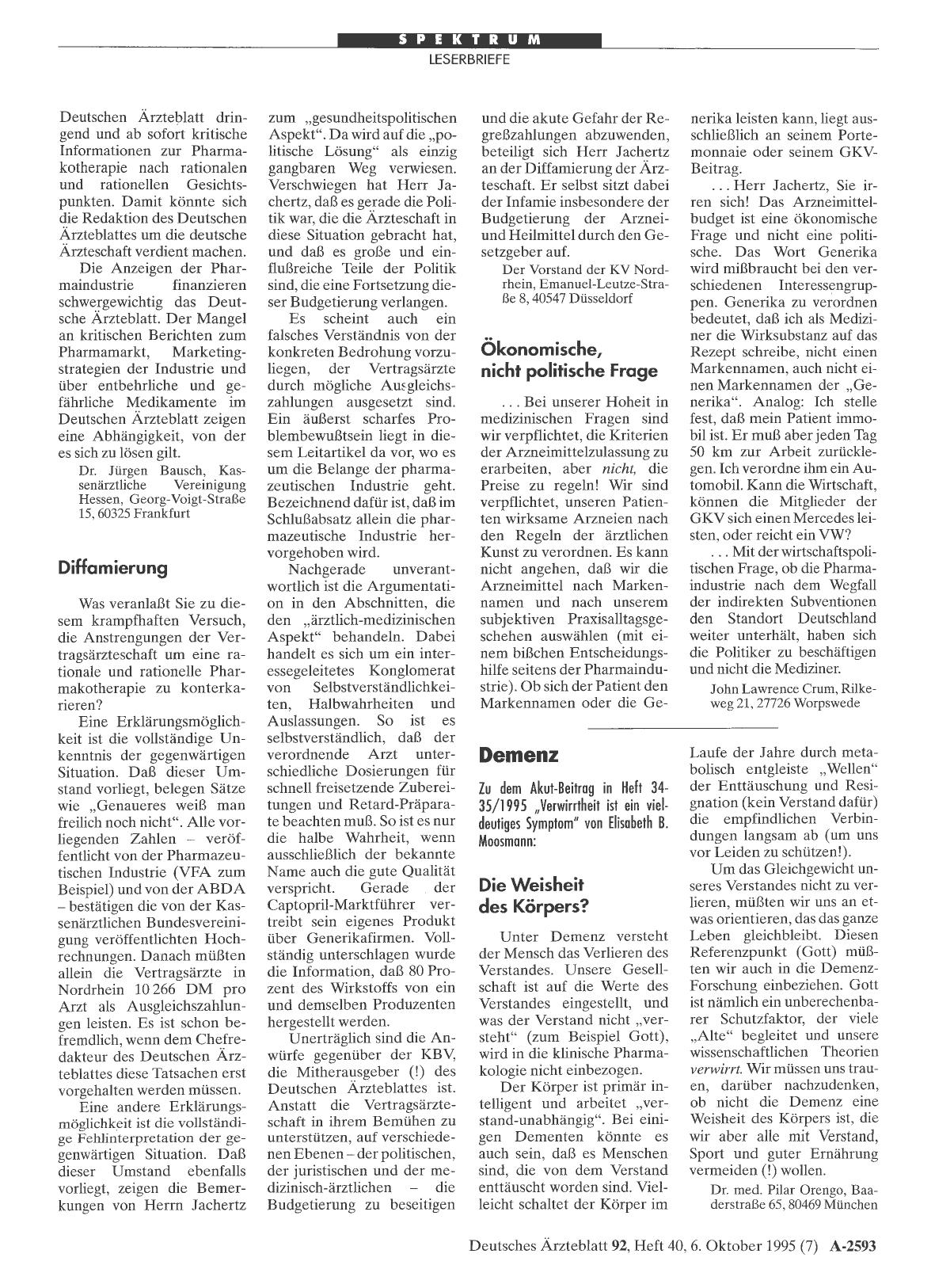 Vorschauseite 1: Arznei-Verordnung: Diffamierung