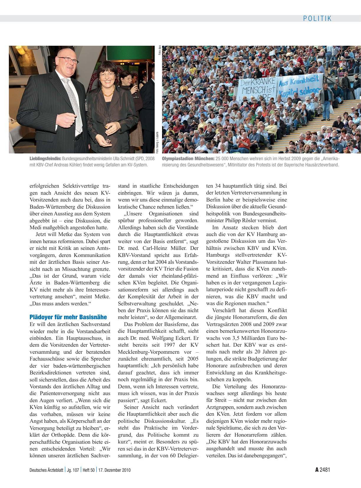 Vorschauseite 3: Sechs Jahre hauptamtliche Vorstände in KVen und KBV: Zwischen Management und Interessenvertretung