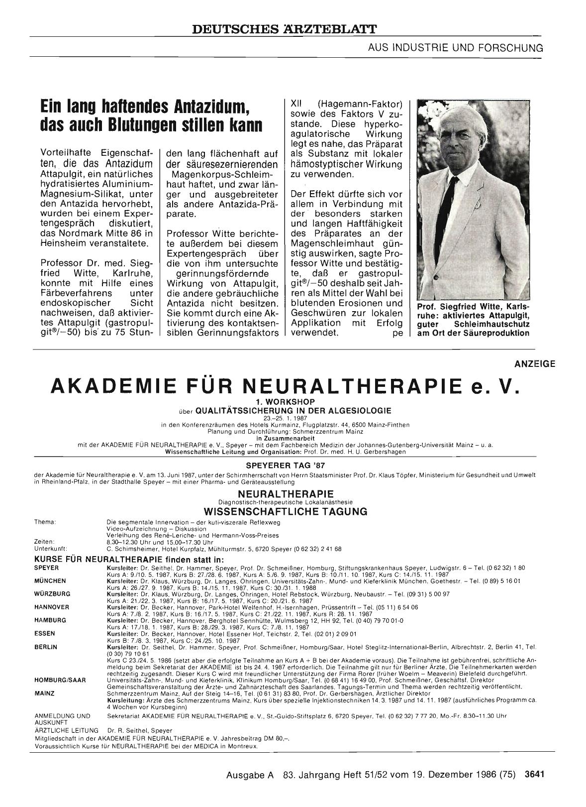 Vorschauseite 1: Ein lang haftendes Antazidum, das auch Blutungen stillen kann