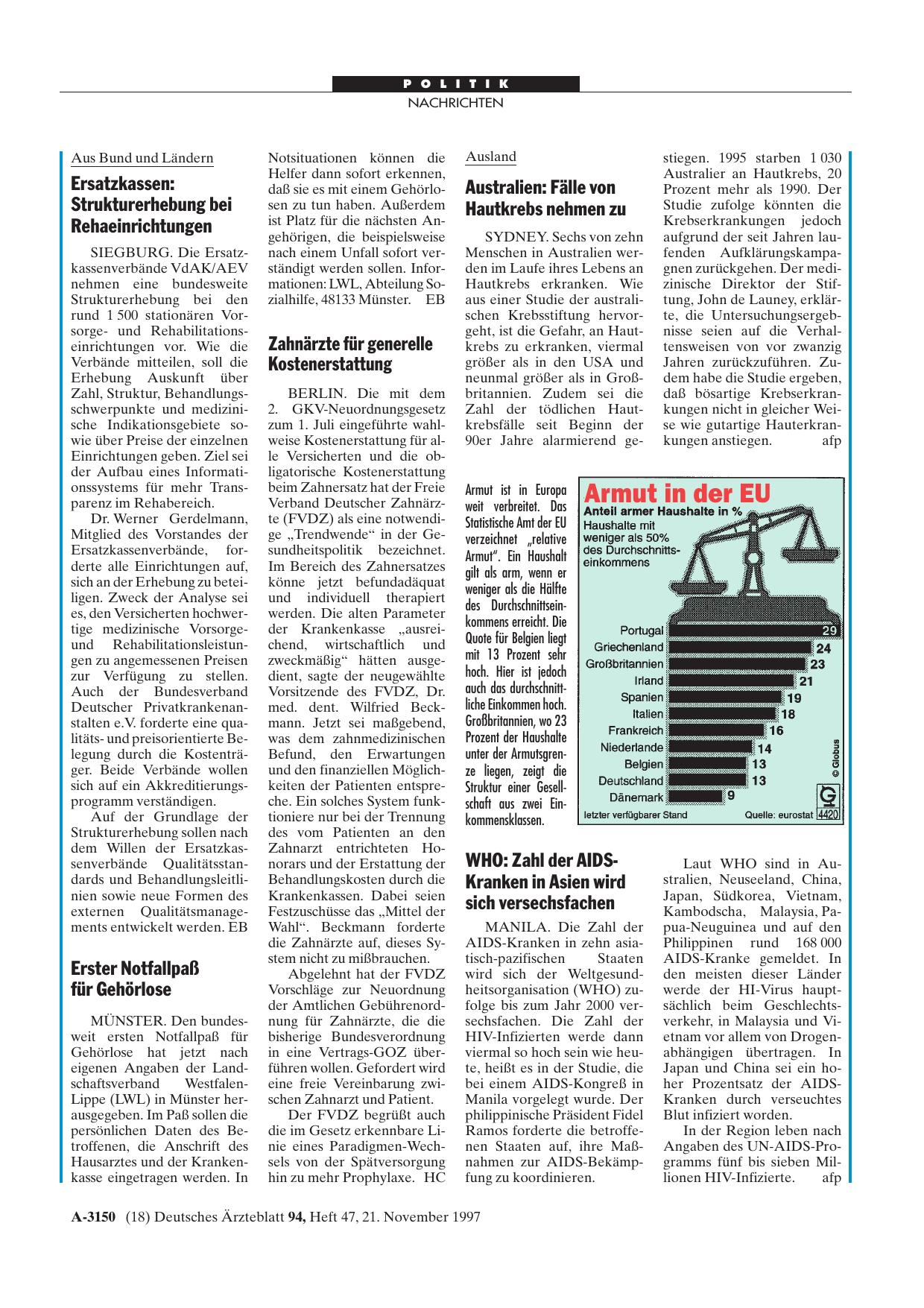 Vorschauseite 1: Armut in der EU