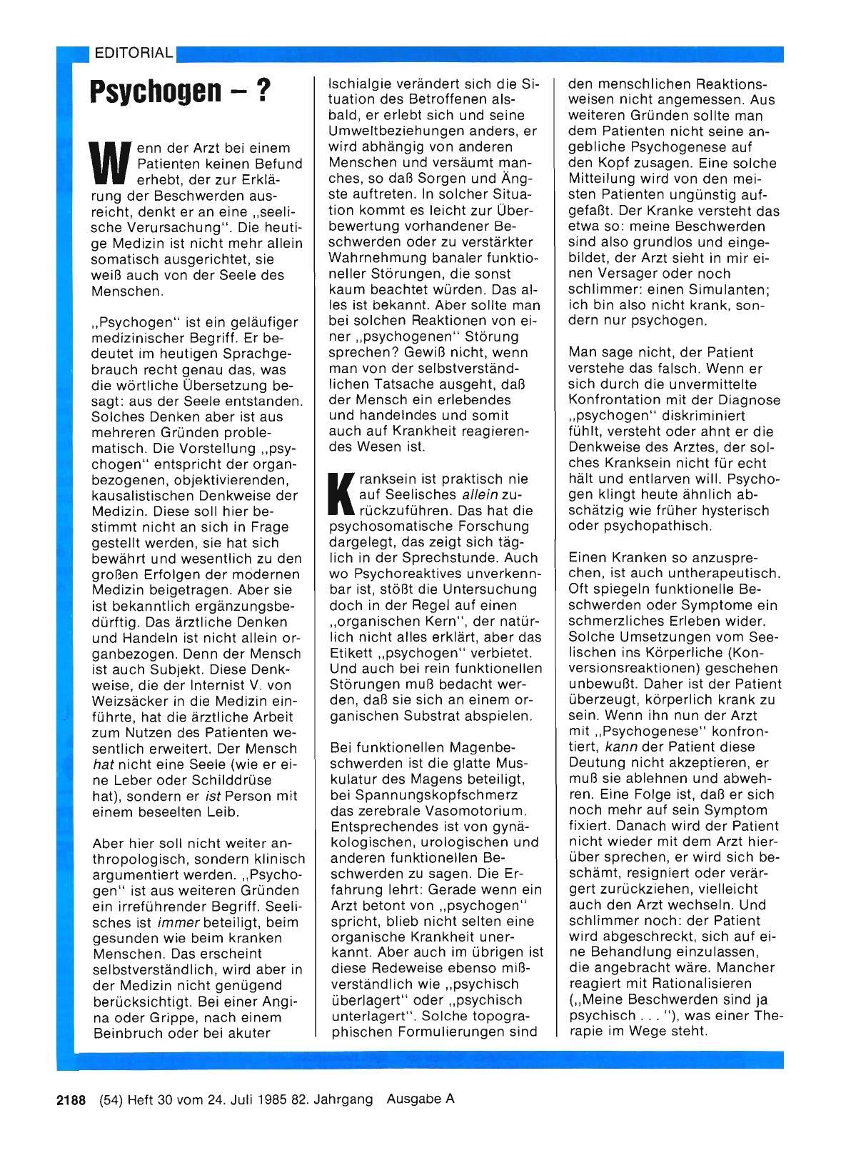 Vorschauseite 1: Psychogen -?