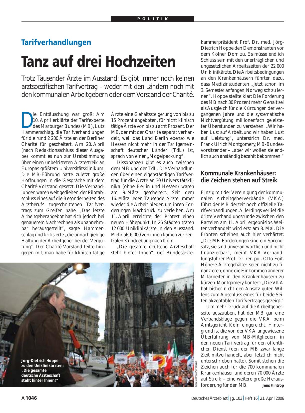Vorschauseite 1: Tarifverhandlungen: Tanz auf drei Hochzeiten