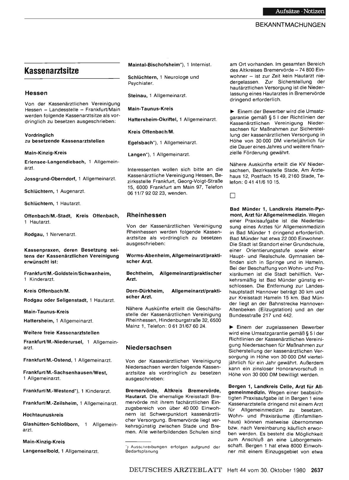Vorschauseite 1: Kassenarztsitze