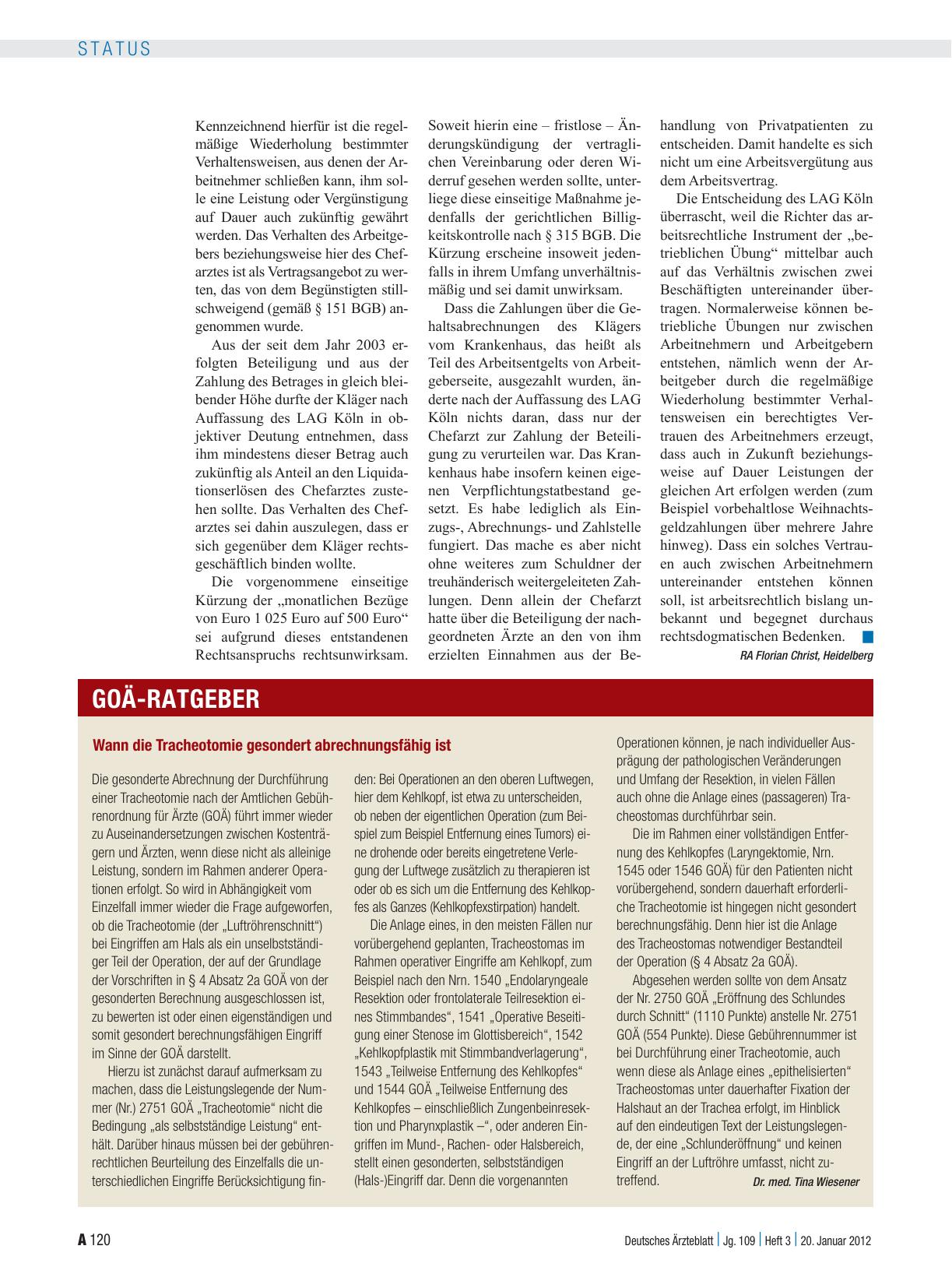 Vorschauseite 1: Wann die Tracheotomie gesondert abrechnungsfähig ist