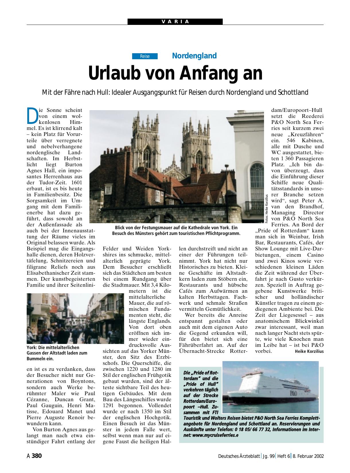 Vorschauseite 1: Nordengland: Urlaub von Anfang an