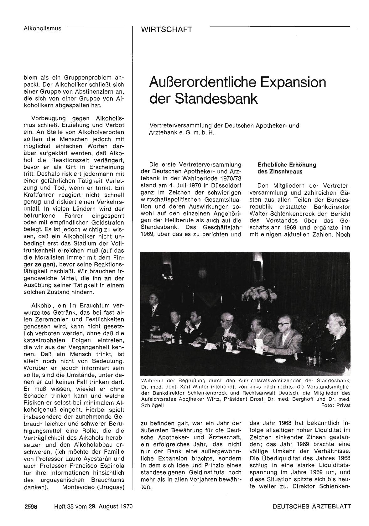 Vorschauseite 1: Außerordentliche Expansion der Standesbank