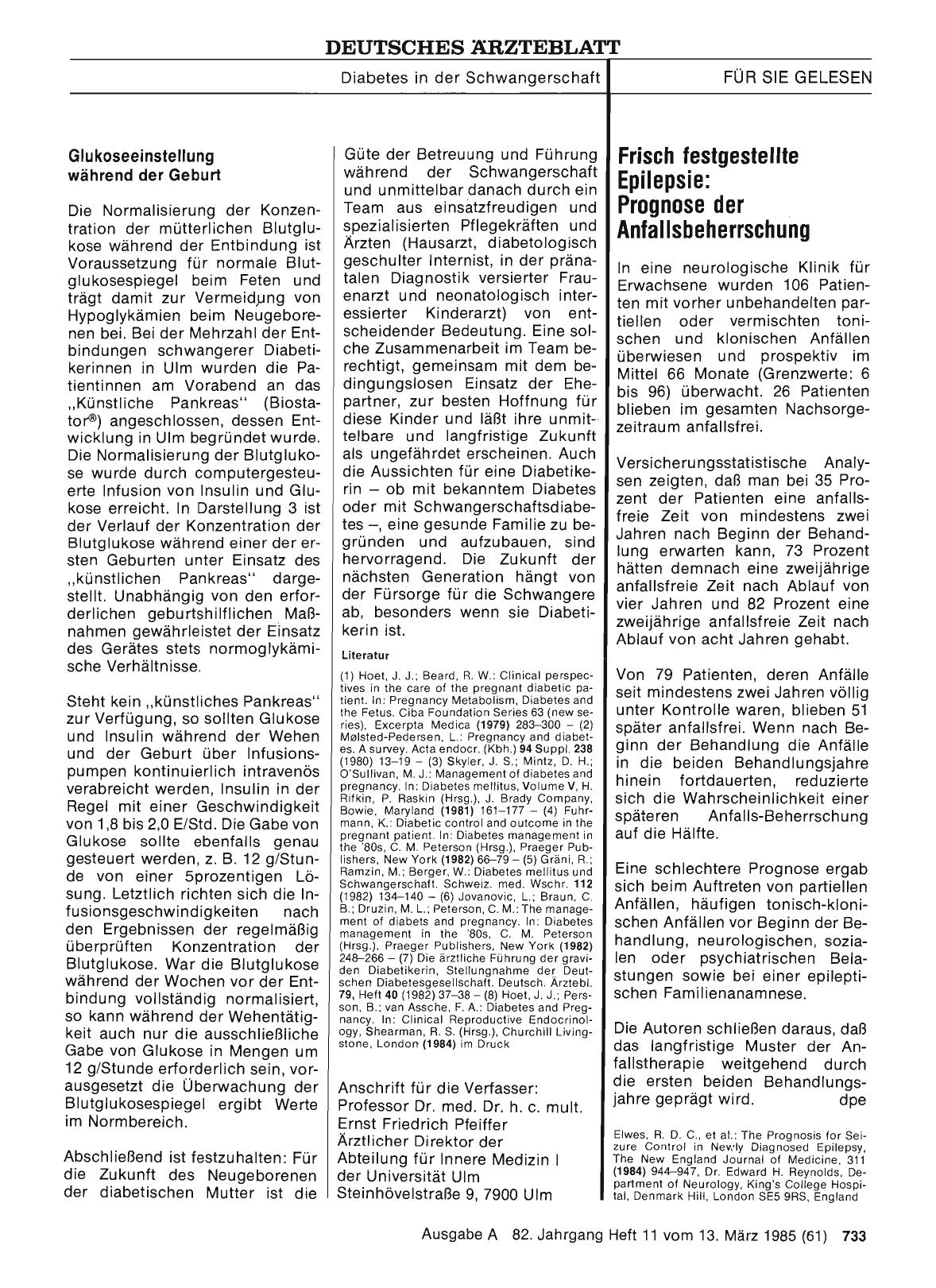 Vorschauseite 1: Frisch festgestellte Epilepsie: Prognose der Anfallsbeherrschung