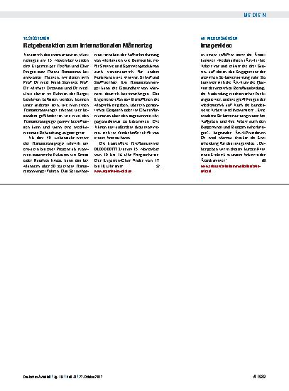 Vorschauseite 1: Testosteron: Ratgeberaktion zum Internationalen Männertag