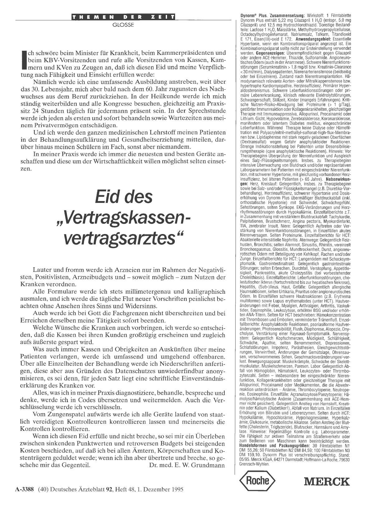 Vorschauseite 1: Eid des „Vertragskassenvertragsarztes“