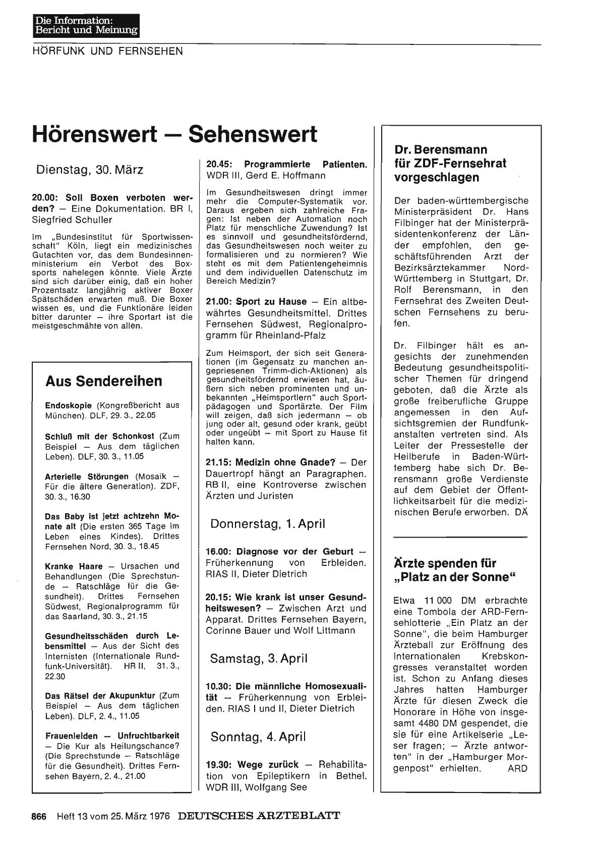 Vorschauseite 1: Hörenswert — Sehenswert