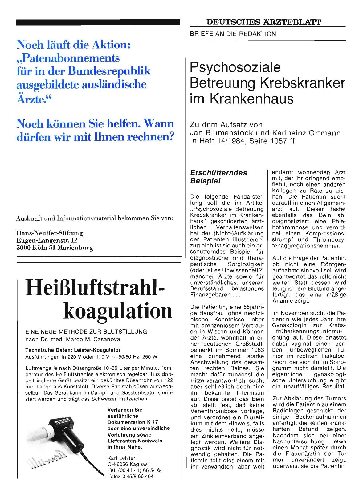 Vorschauseite 1: Psychosoziale Betreuung Krebskranker im Krankenhaus: Erschütterndes Beispiel