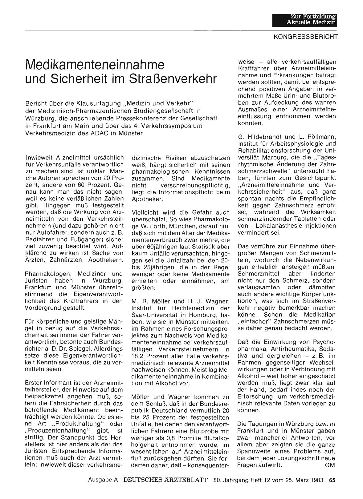 Vorschauseite 1: Medikamenteneinnahme und Sicherheit im Straßenverkehr