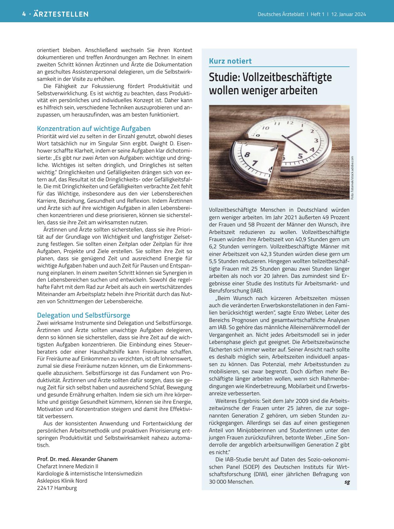 Vorschauseite 1: Studie: Vollzeitbeschäftigte wollen weniger arbeiten