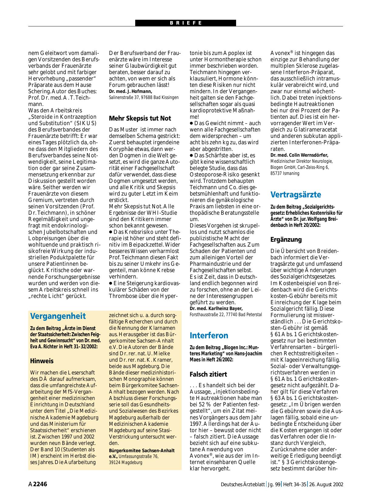 Vorschauseite 1: Vertragsärzte: Ergänzung
