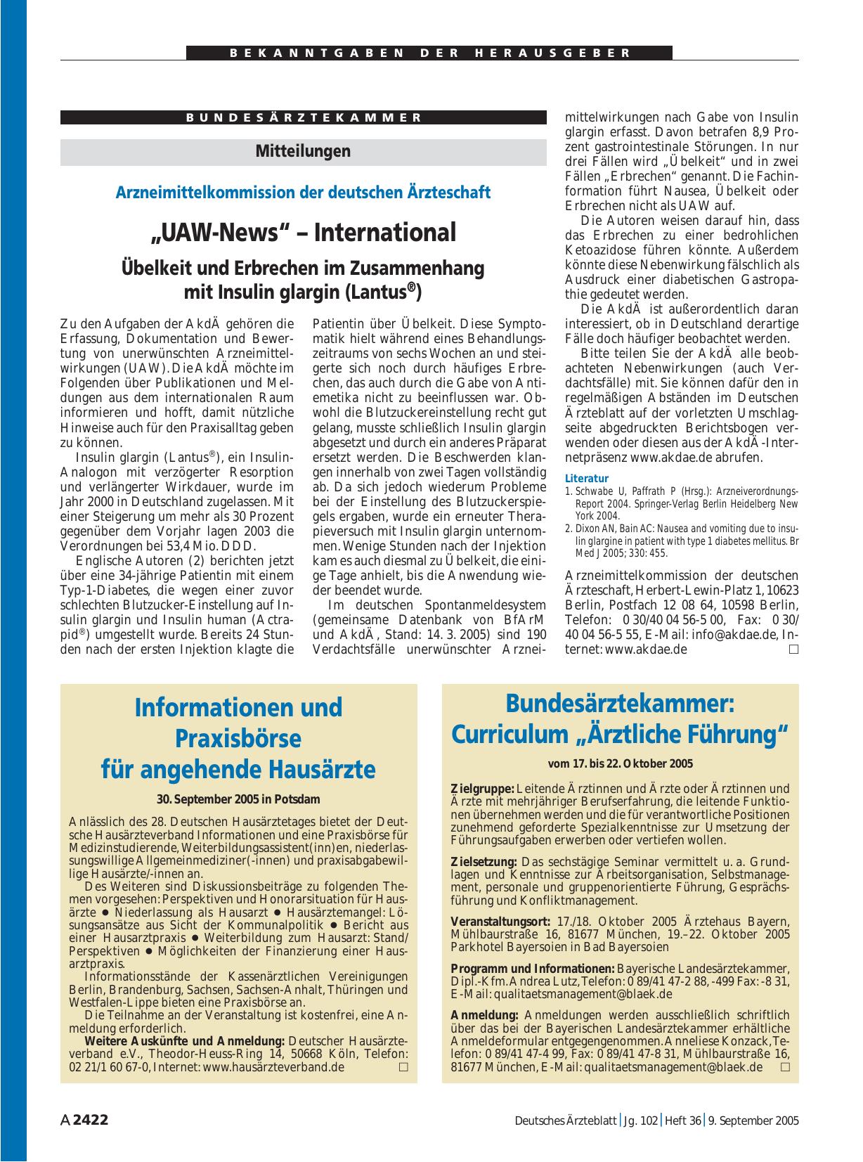 Vorschauseite 1: Informationen und Praxisbörse für angehende Hausärzte