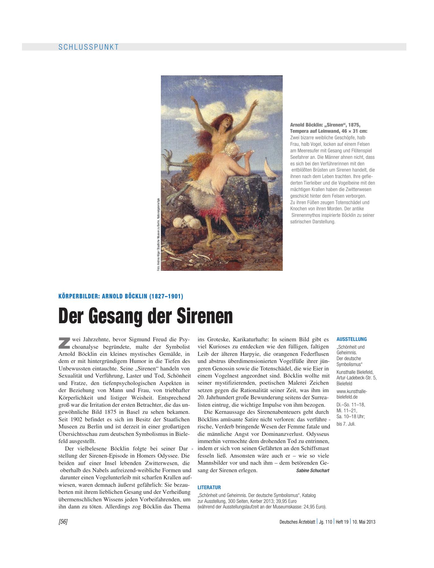 Vorschauseite 1: Körperbilder: Arnold Böcklin (1827 – 1901) – Der Gesang der Sirenen