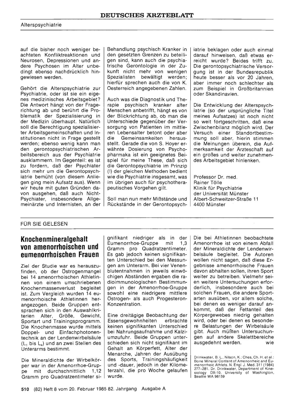 Vorschauseite 1: Knochenmineralgehalt von amenorrhoischen und eumenorrhoischen Frauen