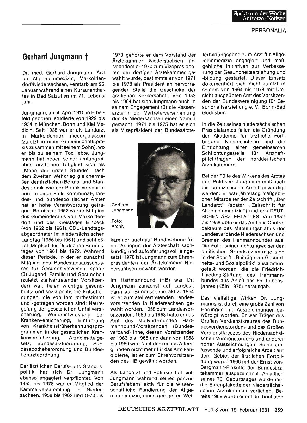 Vorschauseite 1: Gerhard Jungmann t