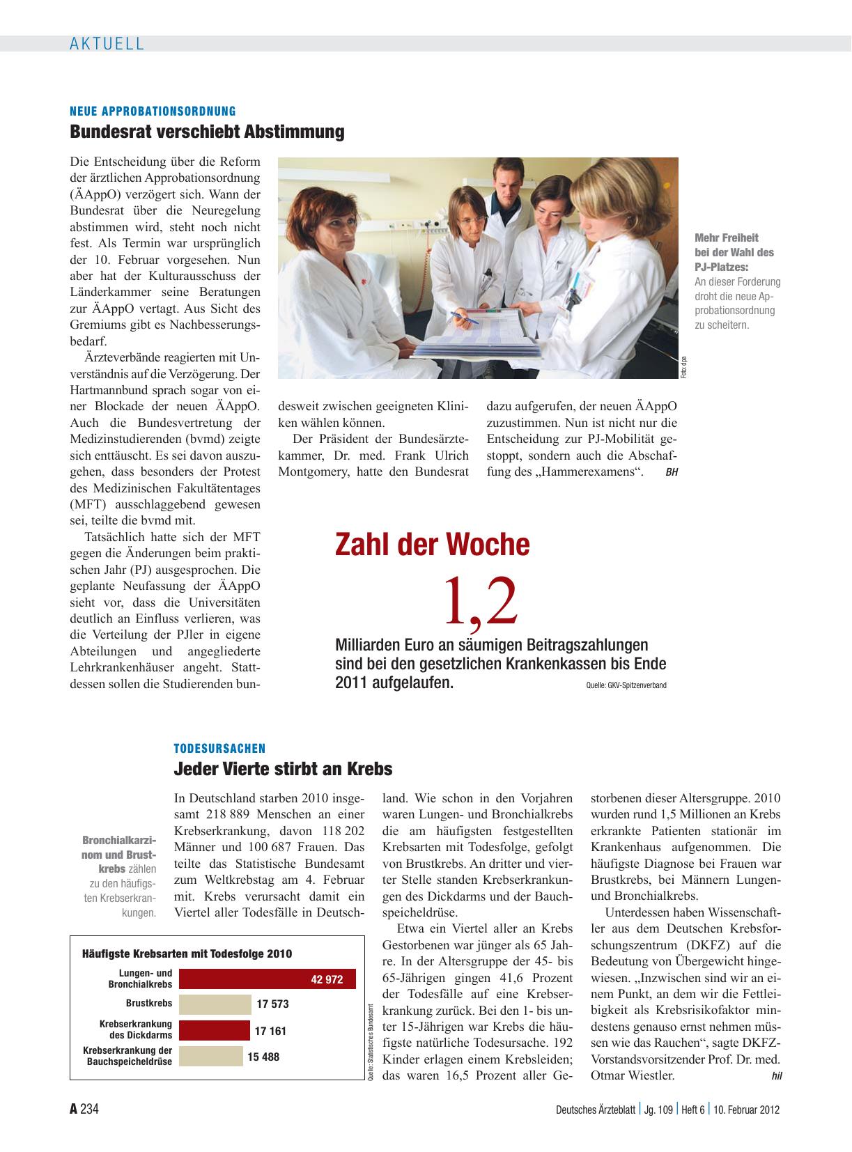 Vorschauseite 1: Todesursachen: Jeder Vierte stirbt an Krebs
