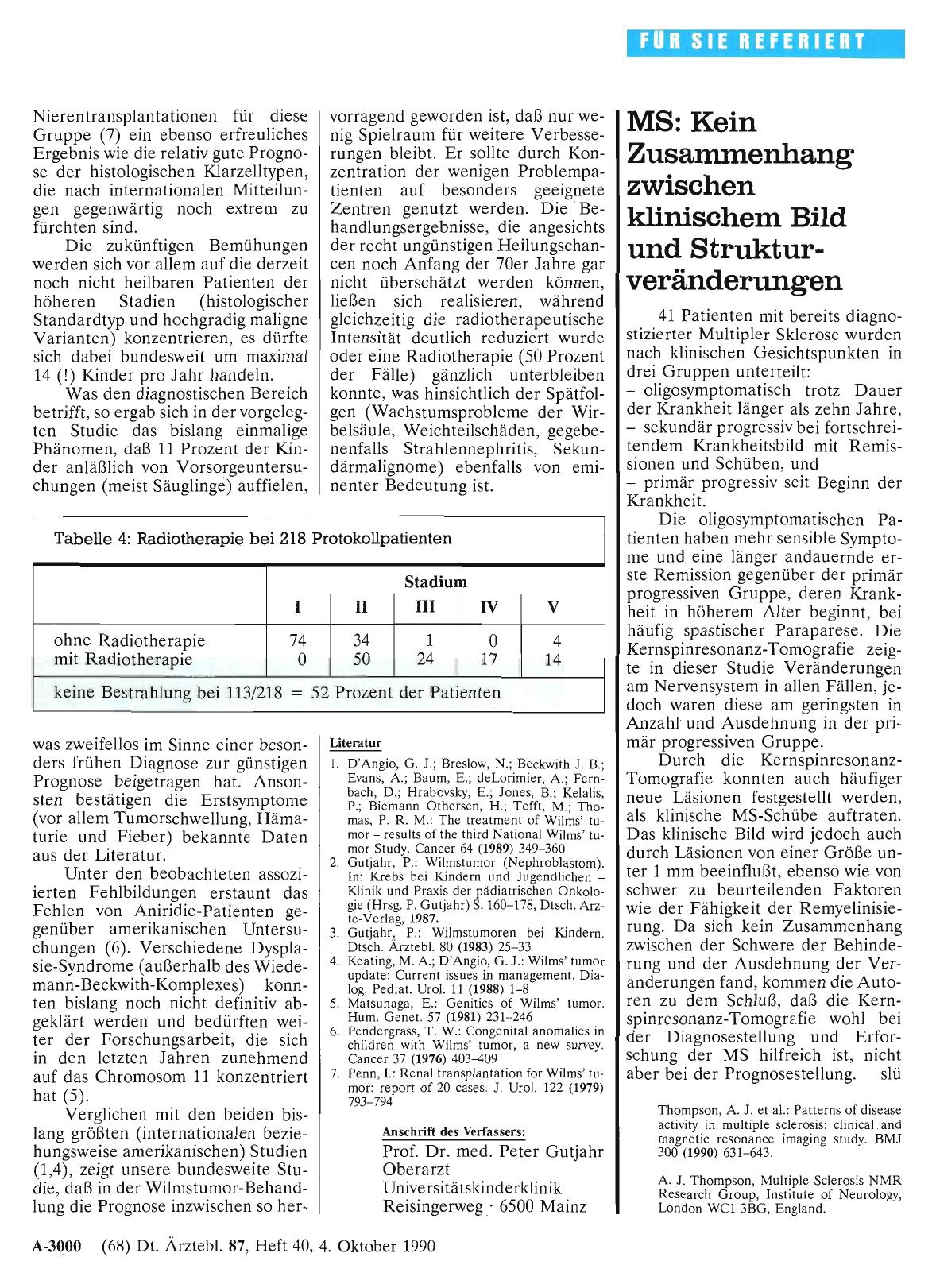 Vorschauseite 1: MS: Kein Zusannnenhang zwischen klinischem Bild und Strukturveränderungen