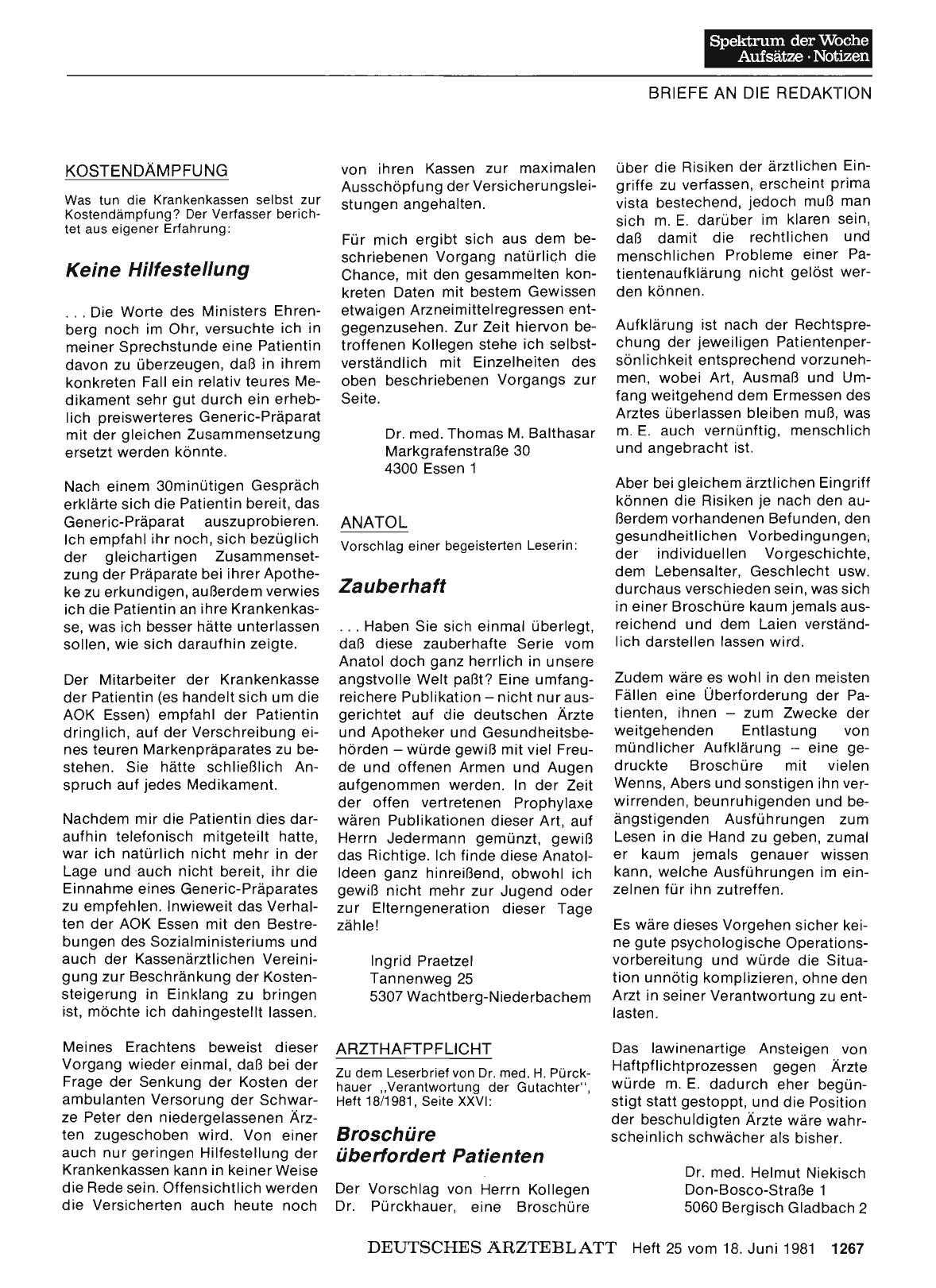 Vorschauseite 1: KOSTENDÄMPFUNG: Keine Hilfestellung